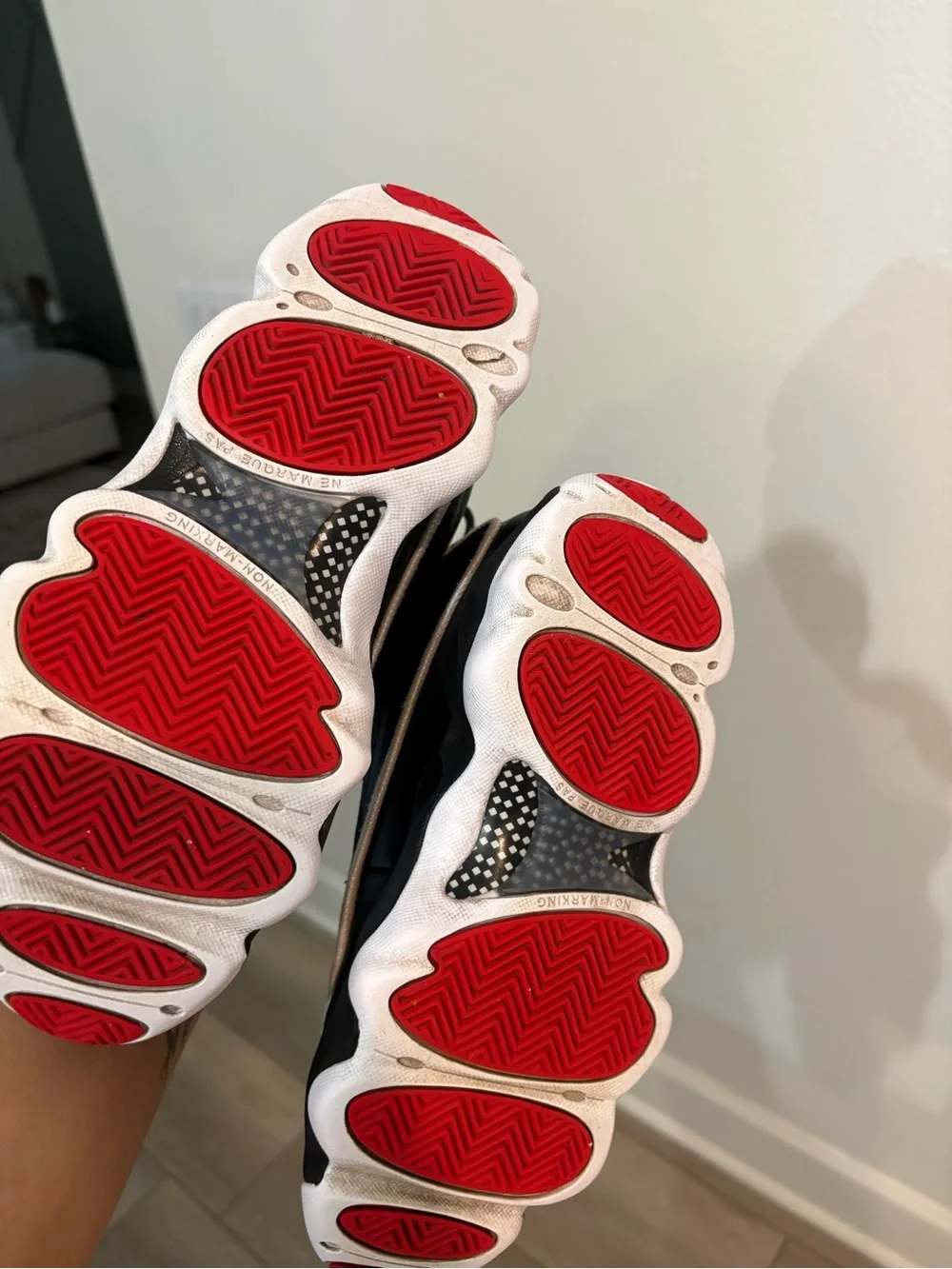 Jordan Retro Black, White & Red Low-Top Sneakers